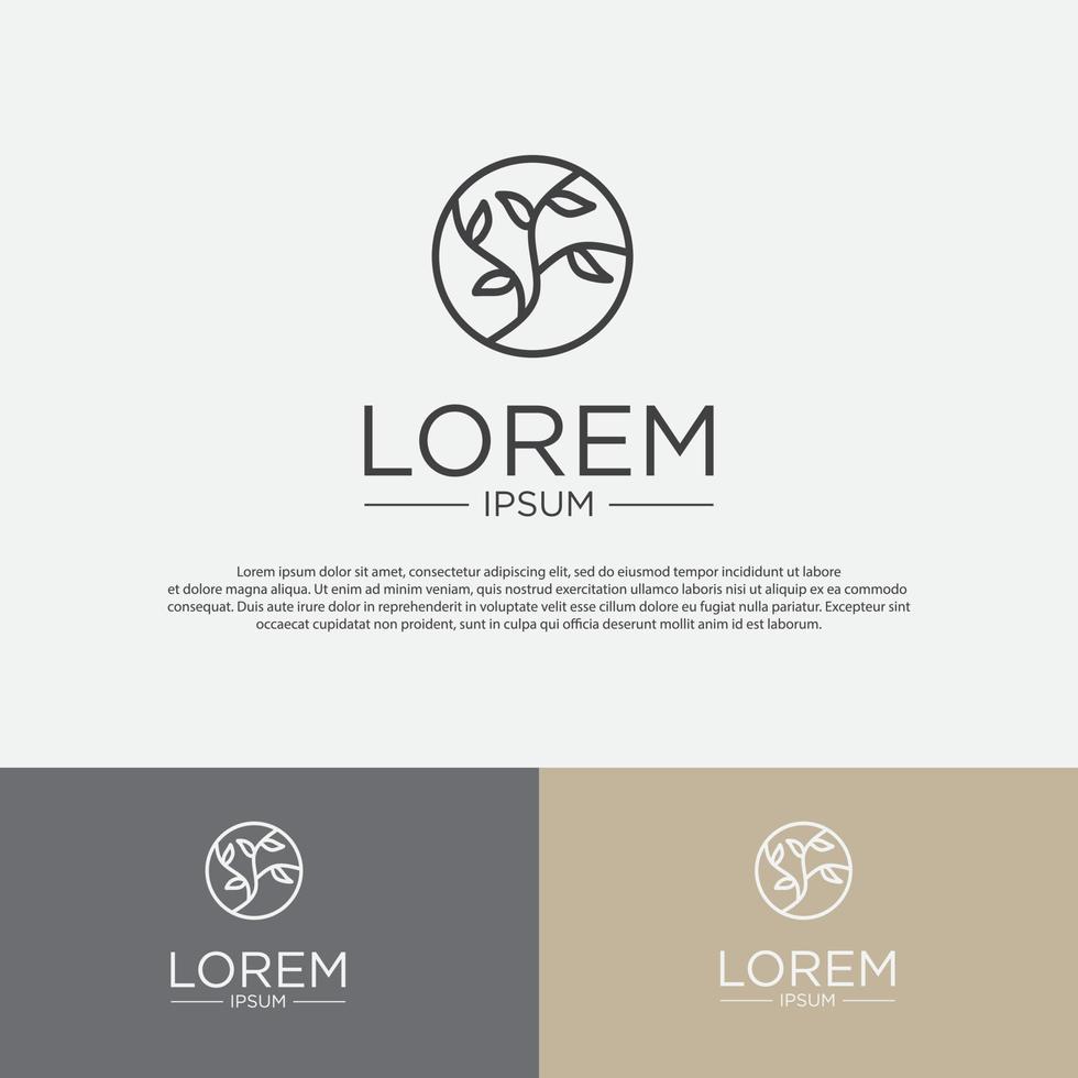 outline floral logo vector