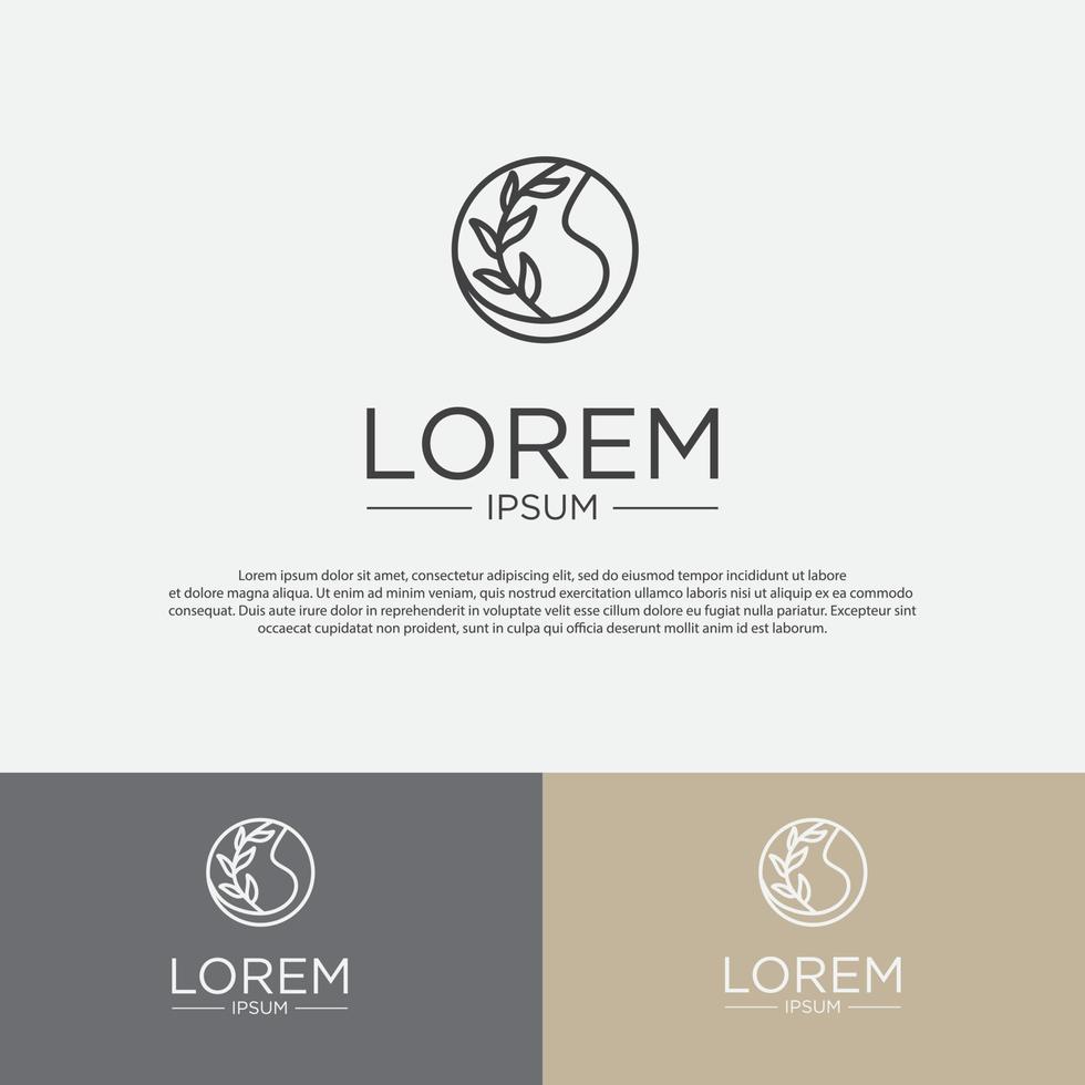 outline floral logo vector