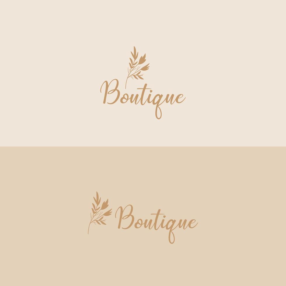 floral outline logo vector