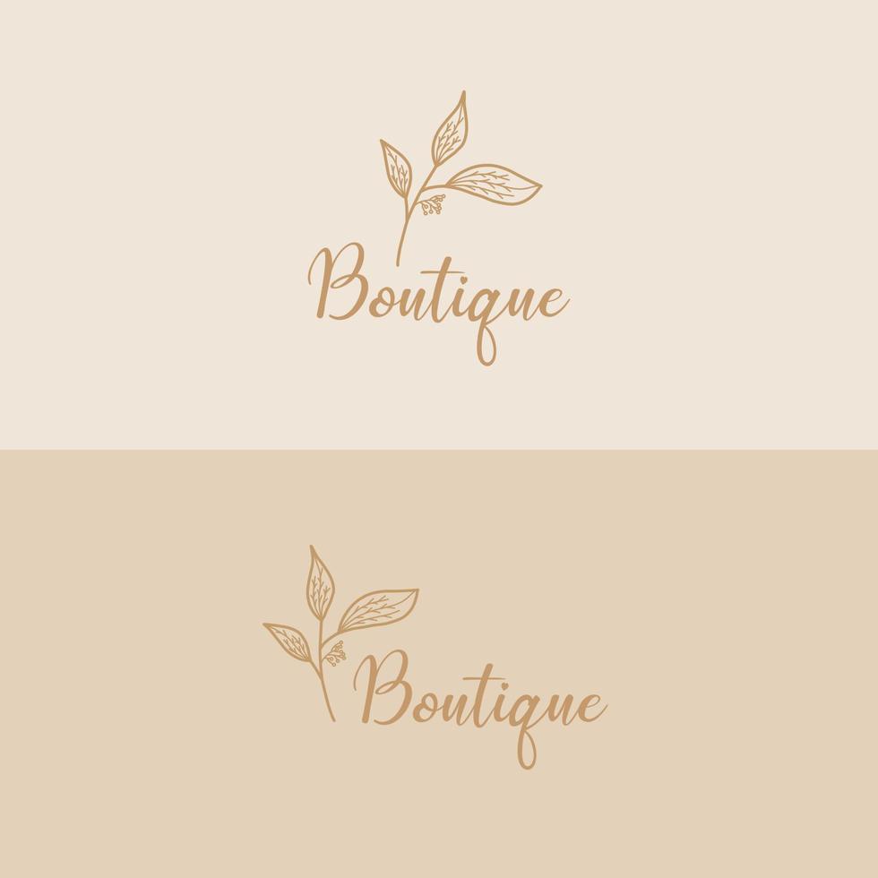 floral outline logo vector
