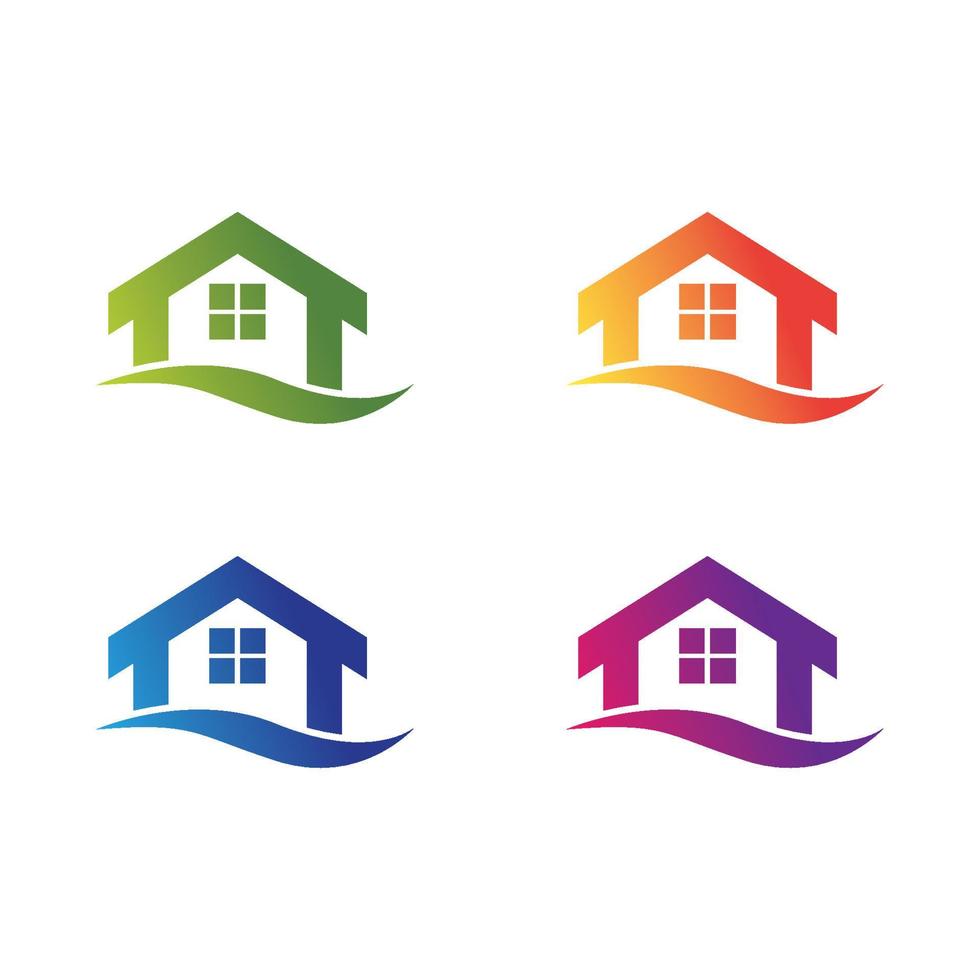 Real estate logo icon set vector