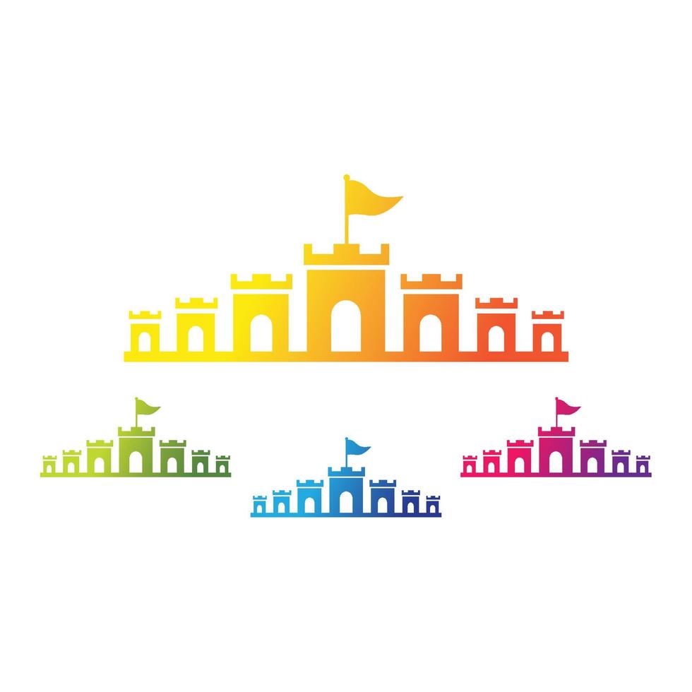 Castle logo template vector icon set