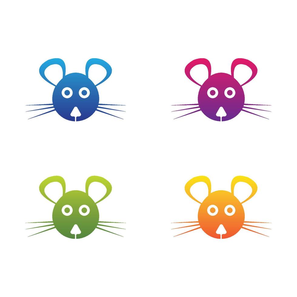 Mouse logo icon set vector