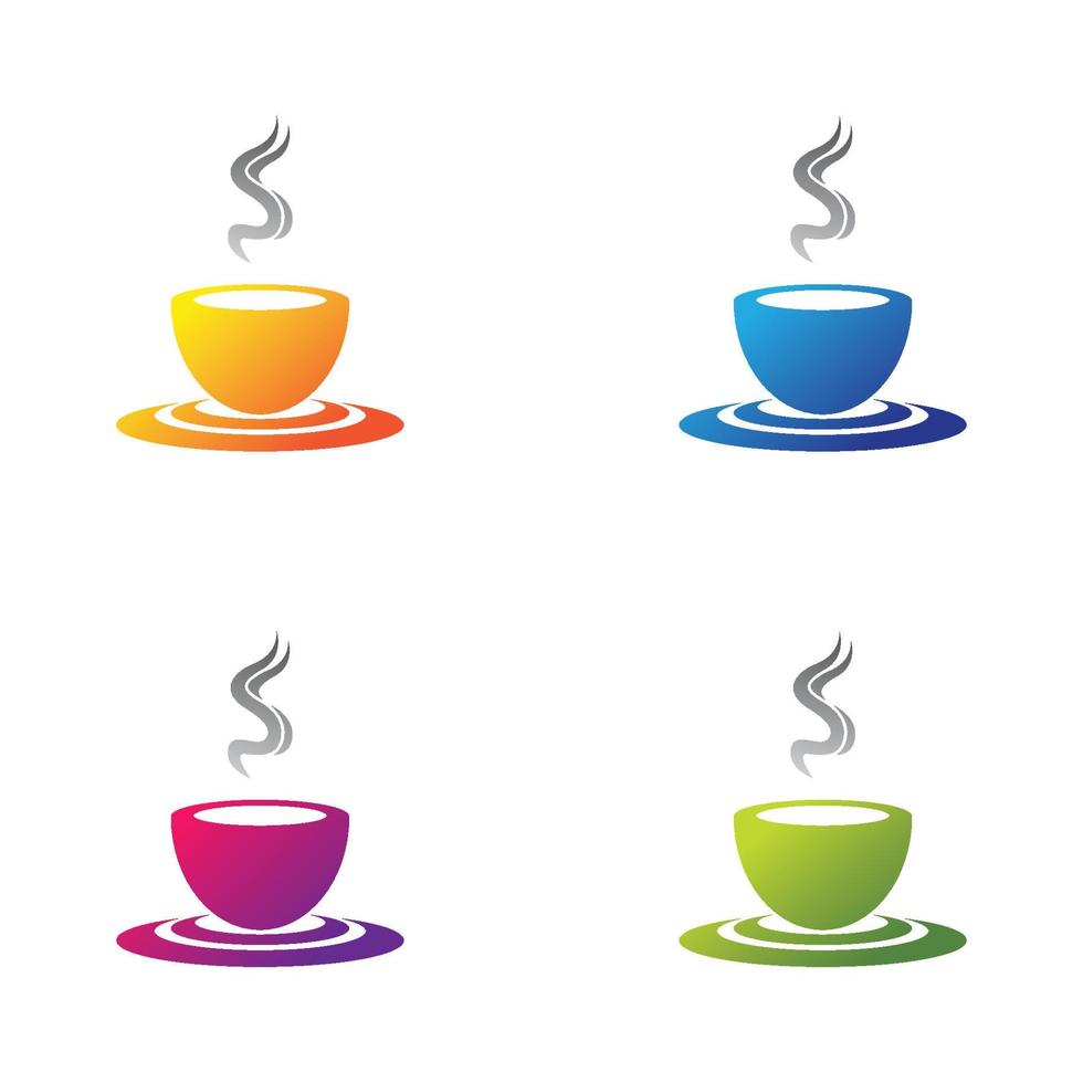 Coffee cup logo icon set vector