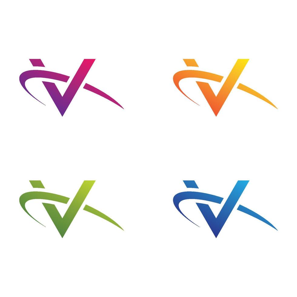 conjunto de iconos de logotipo de letra v vector