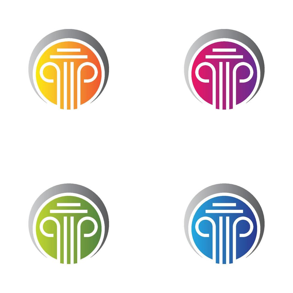 Pillar logo template vector icon set