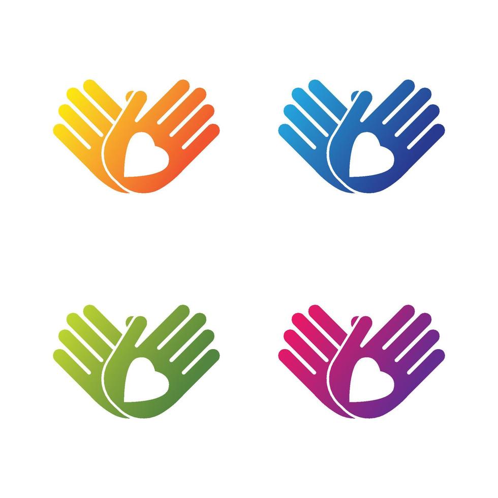 Hand logo vector icon set