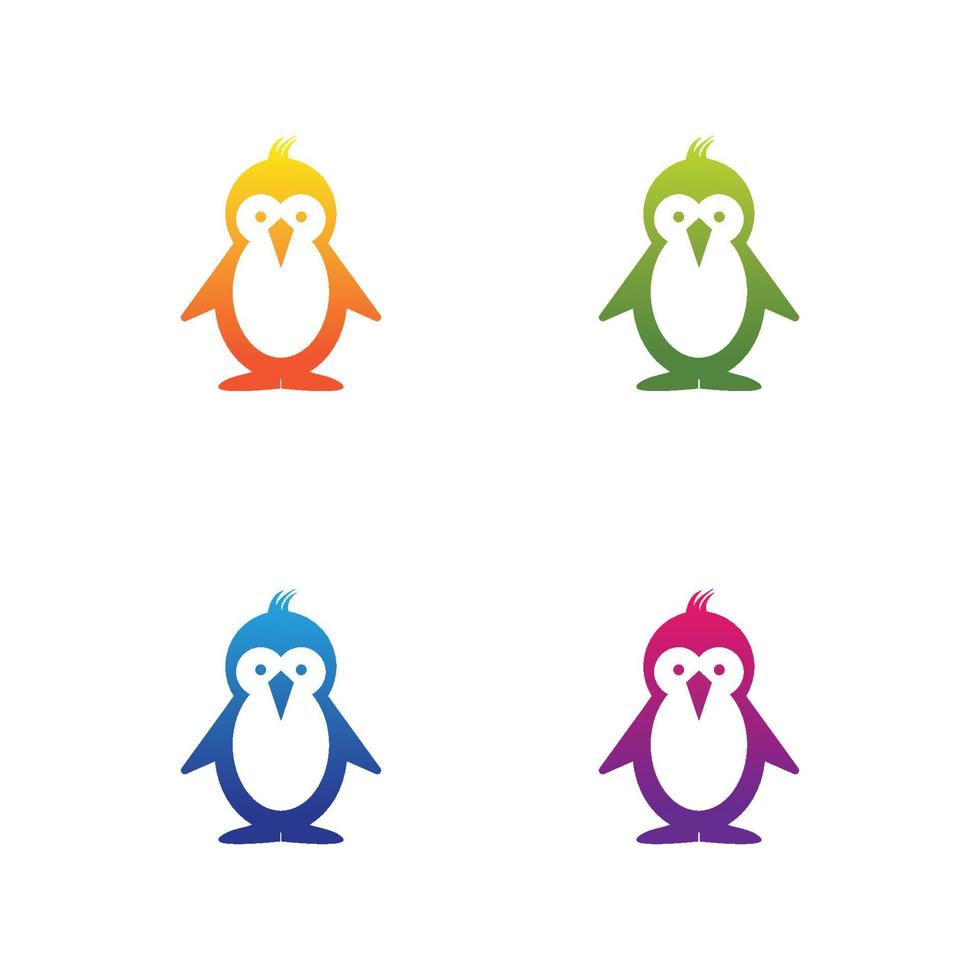 Conjunto de iconos de vector de plantilla de logotipo de pingüino