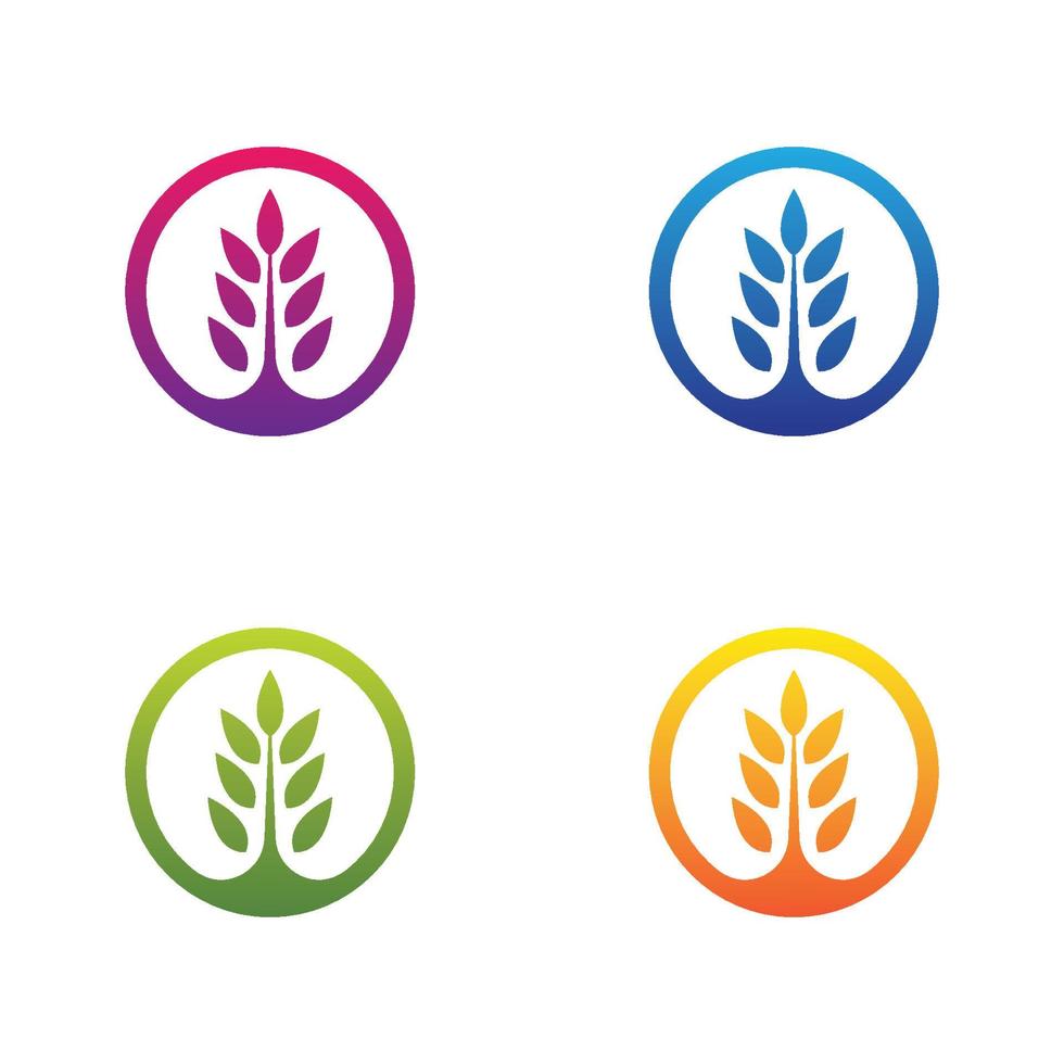 Tree leaf icon set vector