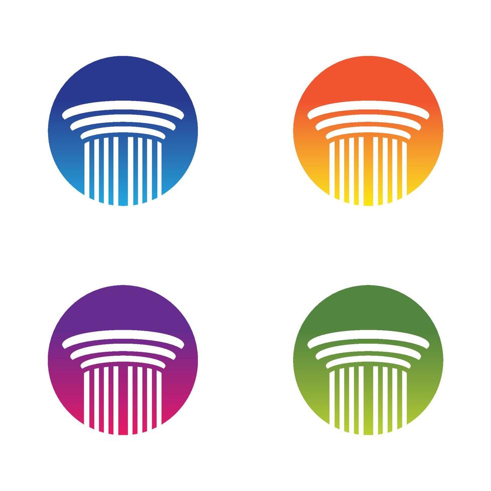Pillar logo template vector icon set
