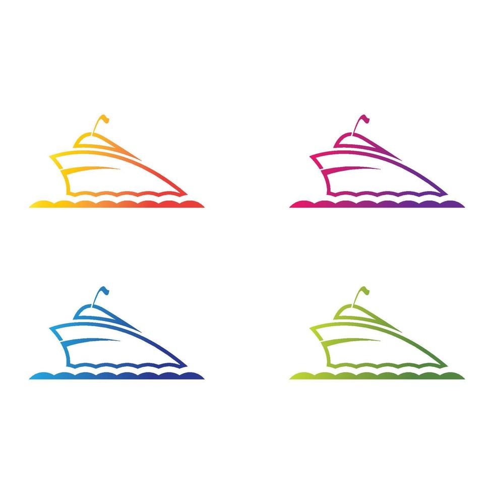 Boat logo template icon set vector