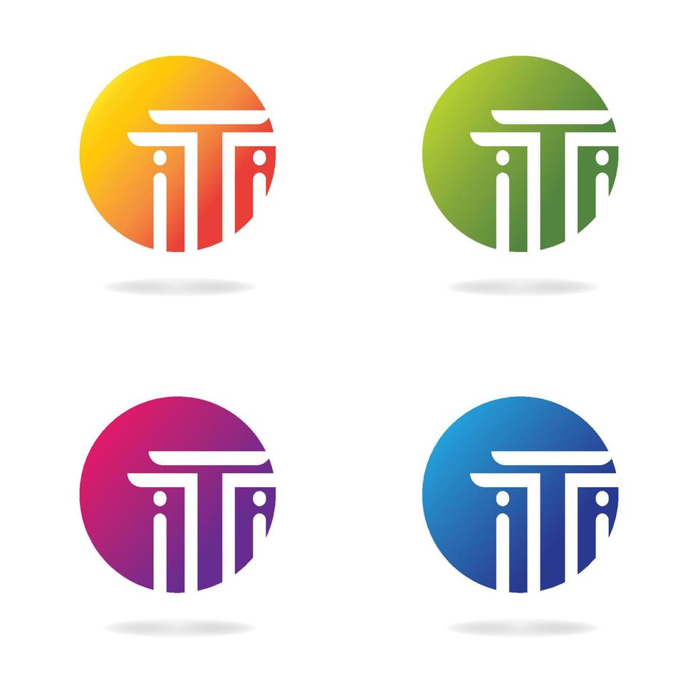 Pillar logo icon set vector
