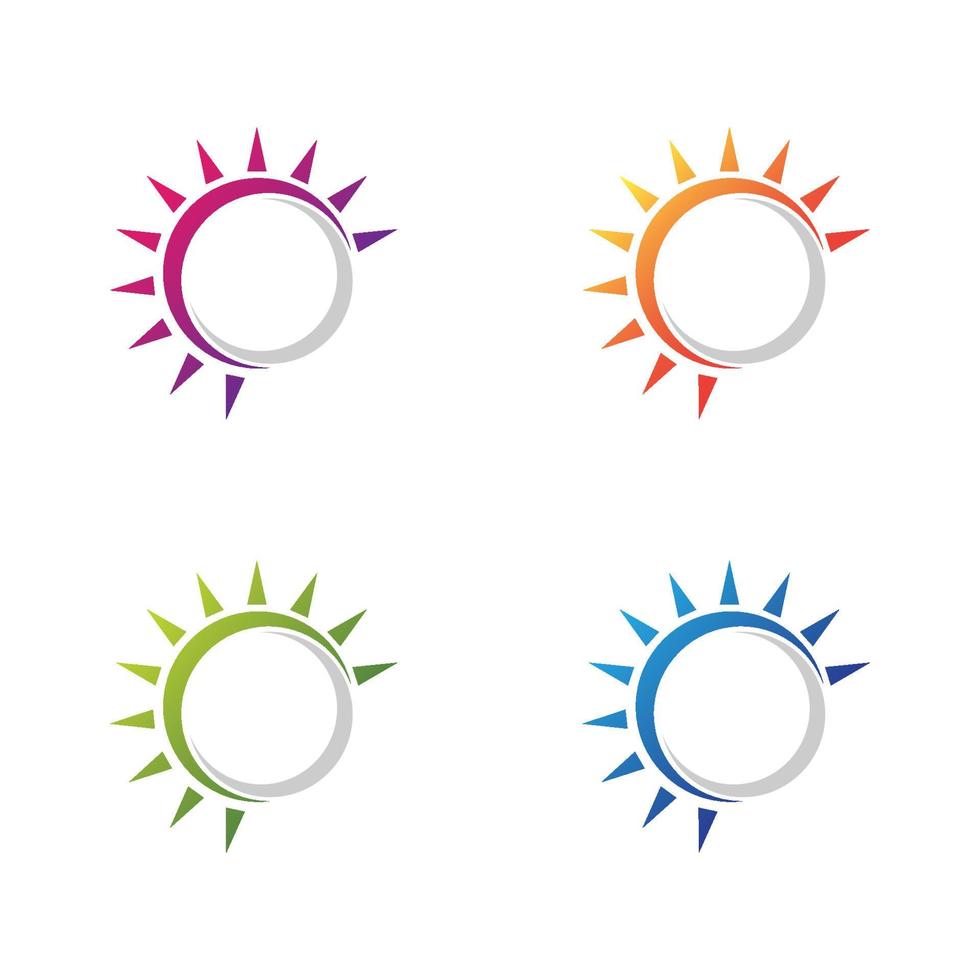 conjunto de iconos de vector de plantilla de logotipo de sol