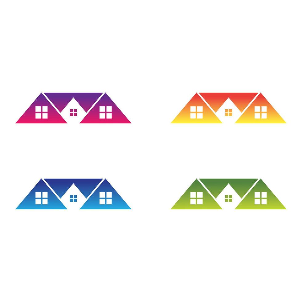 Real estate logo icon set vector