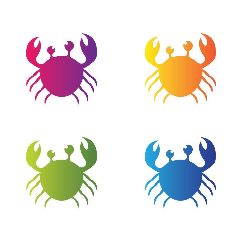 Crab logo icon set vector