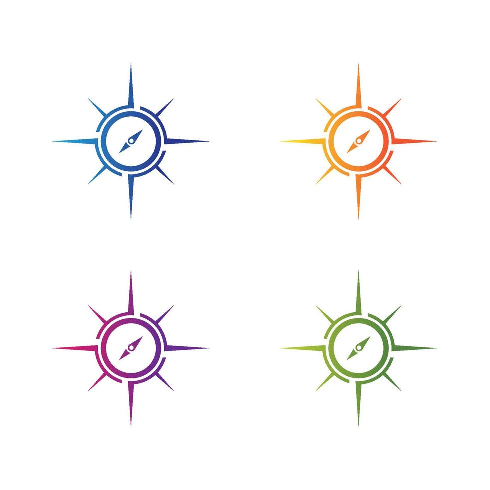 conjunto de iconos de logotipo de brújula vector