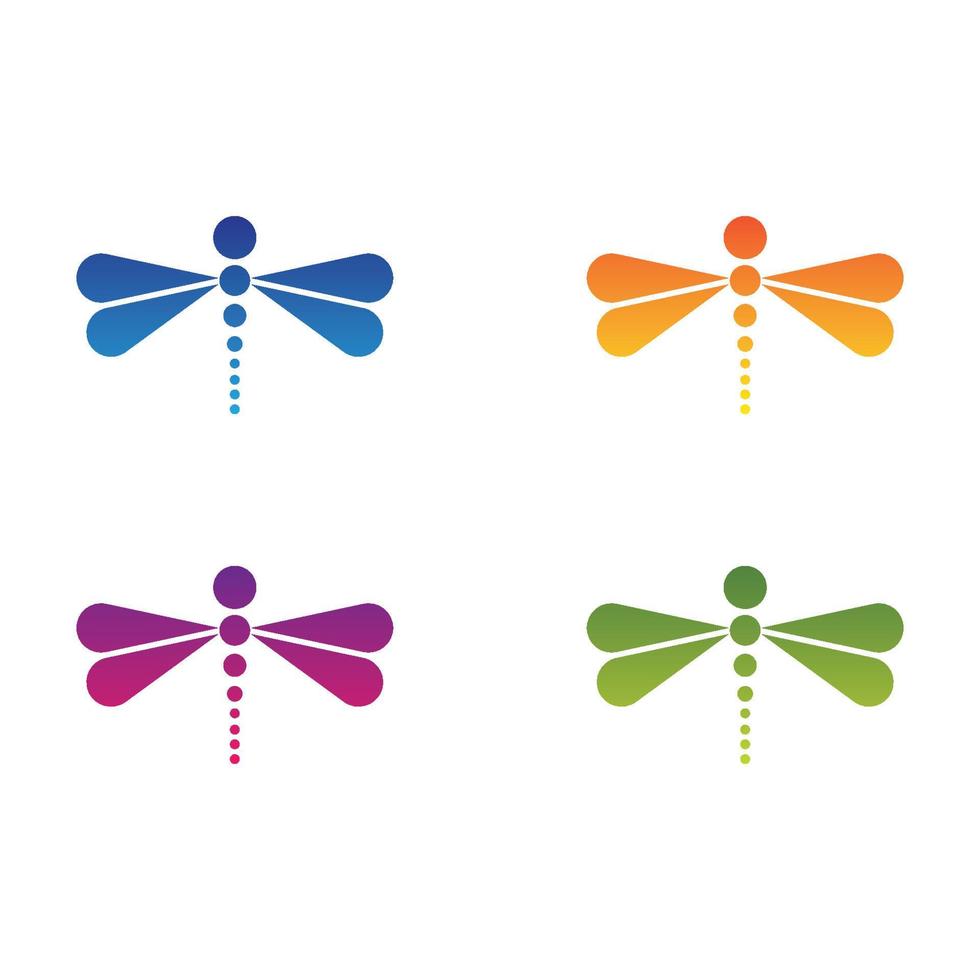 Dragonfly logo icon set vector