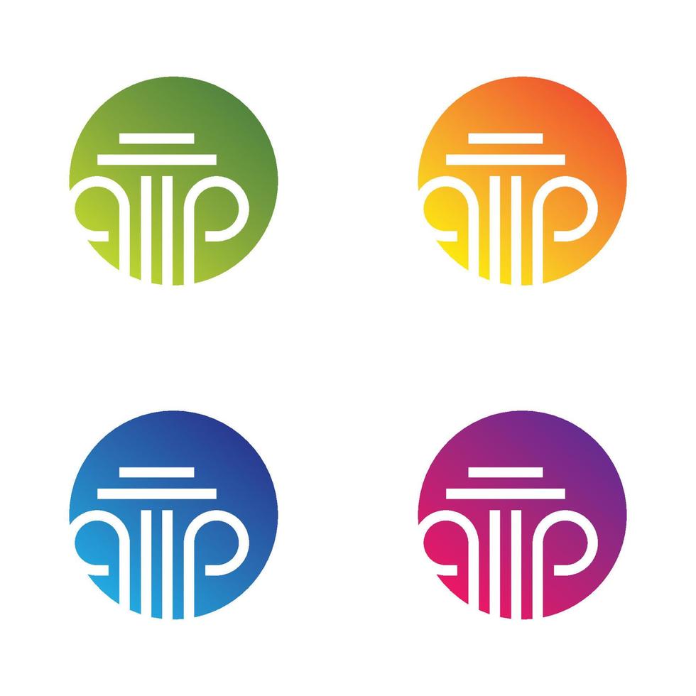 Pillar logo template vector icon set