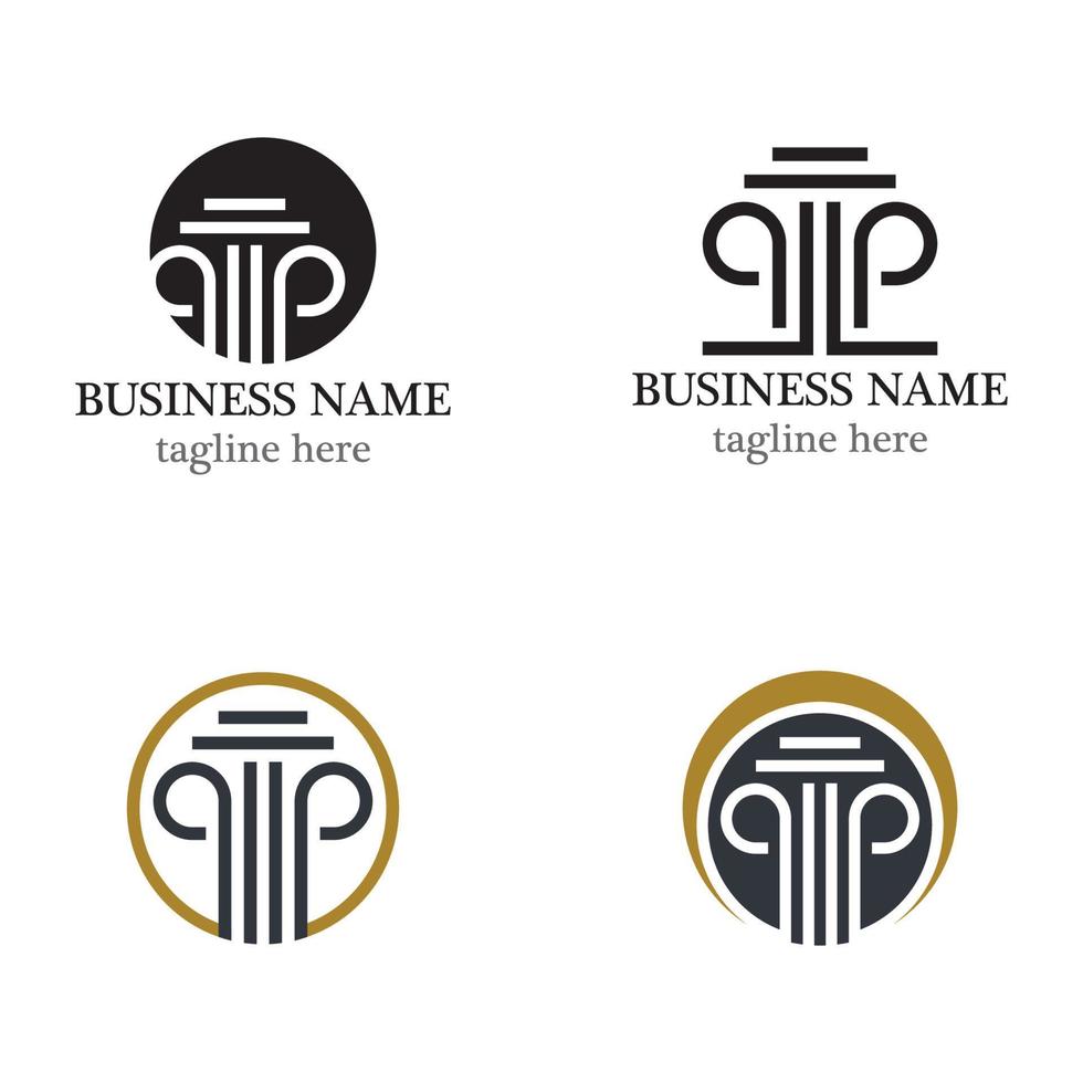 Pillar logo template vector icon set