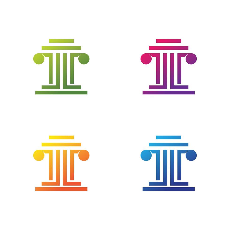 Pillar logo template vector icon set