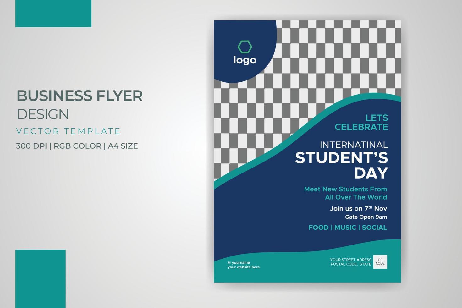 Education School Admission Student Flyer Vector Template Design
