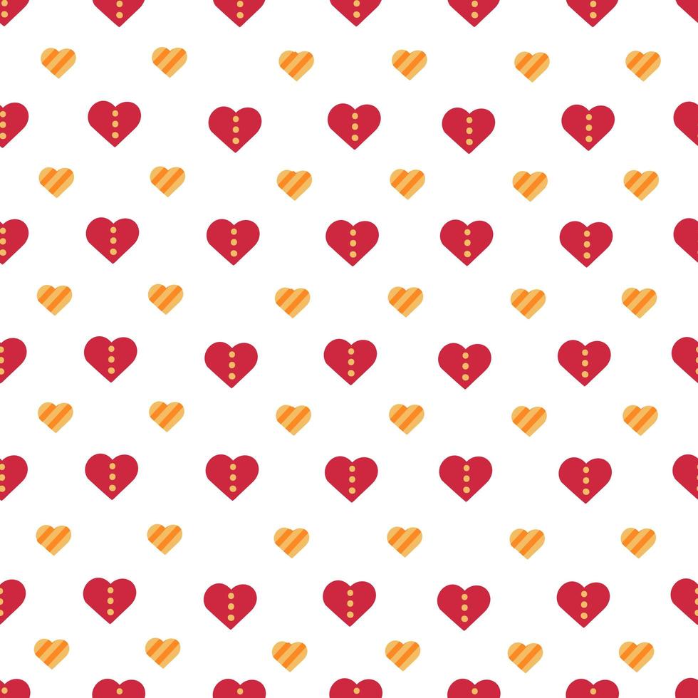 Colorful hearts seamless pattern. Illustration for printing, backgrounds, covers, packaging, greeting cards, posters, stickers, textile, seasonal design. Isolated on white background. vector