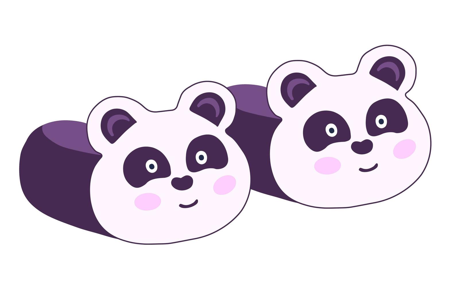 pantuflas de panda. Ilustración para impresión, fondos, papeles pintados, carátulas, embalajes, tarjetas de felicitación, carteles, pegatinas, textil y diseño de temporada. aislado sobre fondo blanco vector