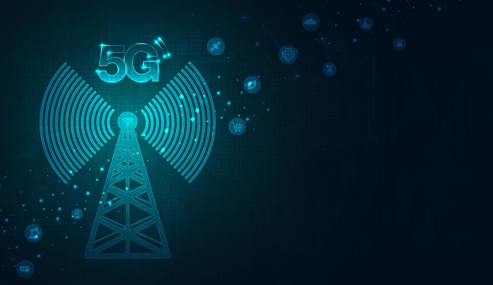 Telecommunications signal transmitter, radio tower from lines. Illustration vector design.