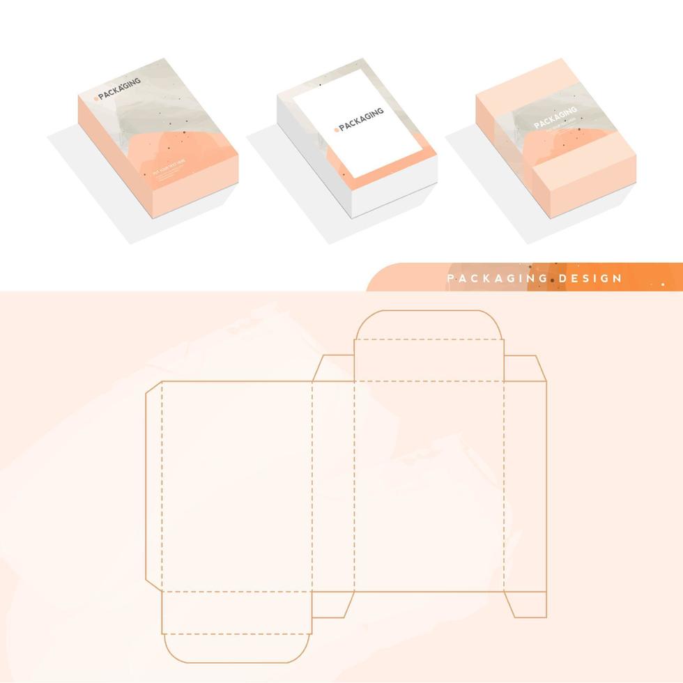 Box, packaging template and die cut template for product, branding. vector design illustration.