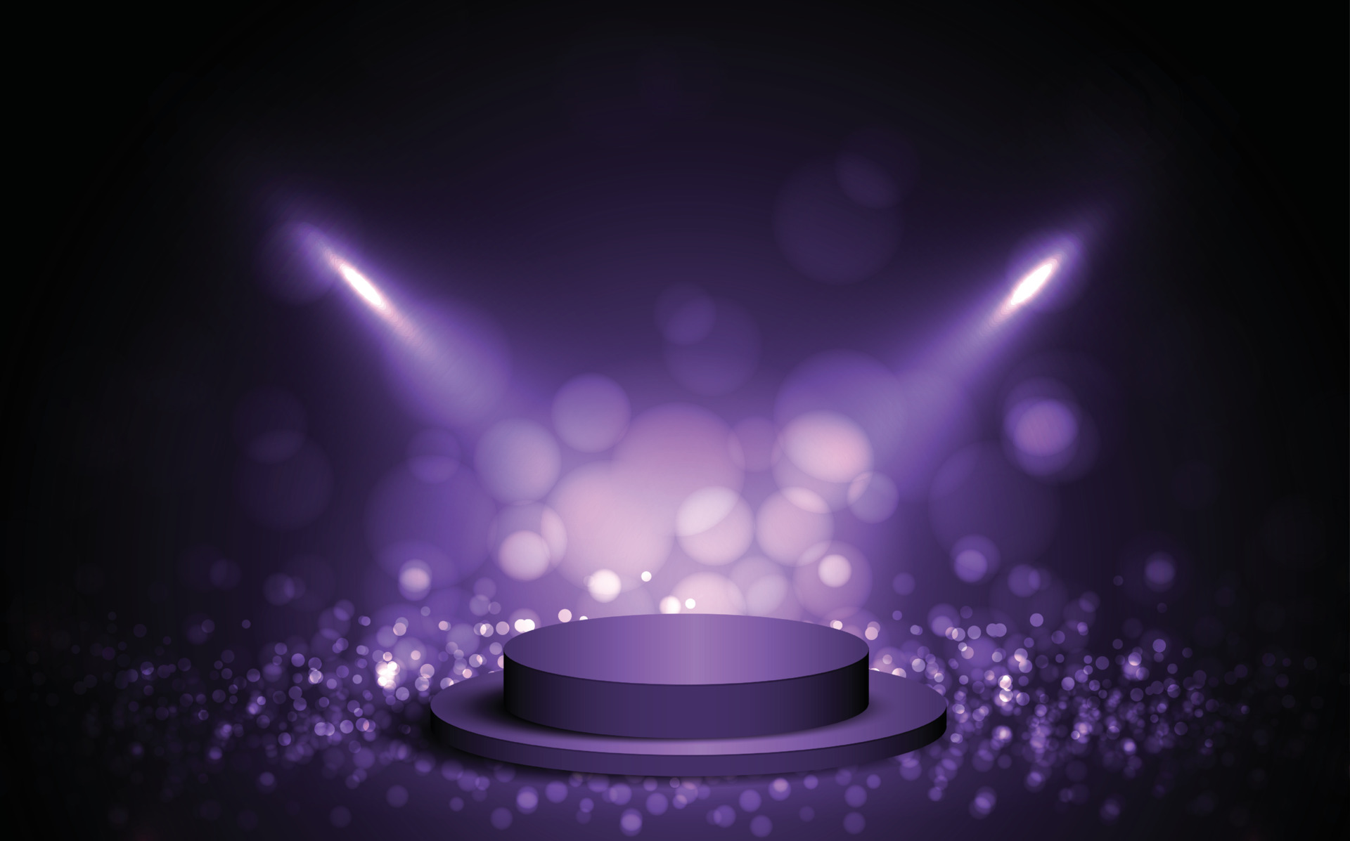 Purple empty room studio gradient used for background with spotlight