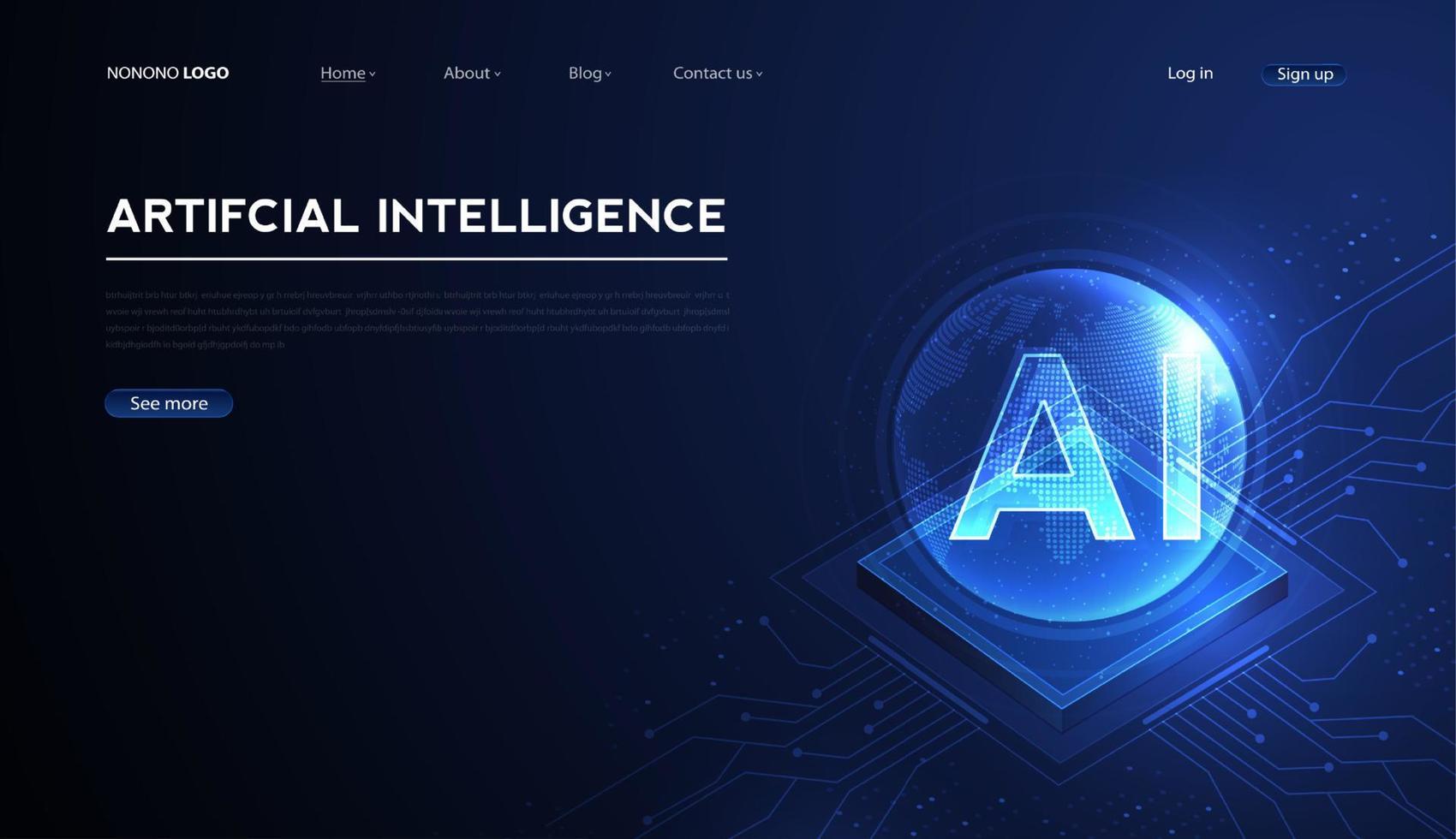 Artificial intelligence, machine learning, ai, data deep learning for future technology artwork, mining, isometric, neural network, machine programming and Responsive web banner. vector Illustration.