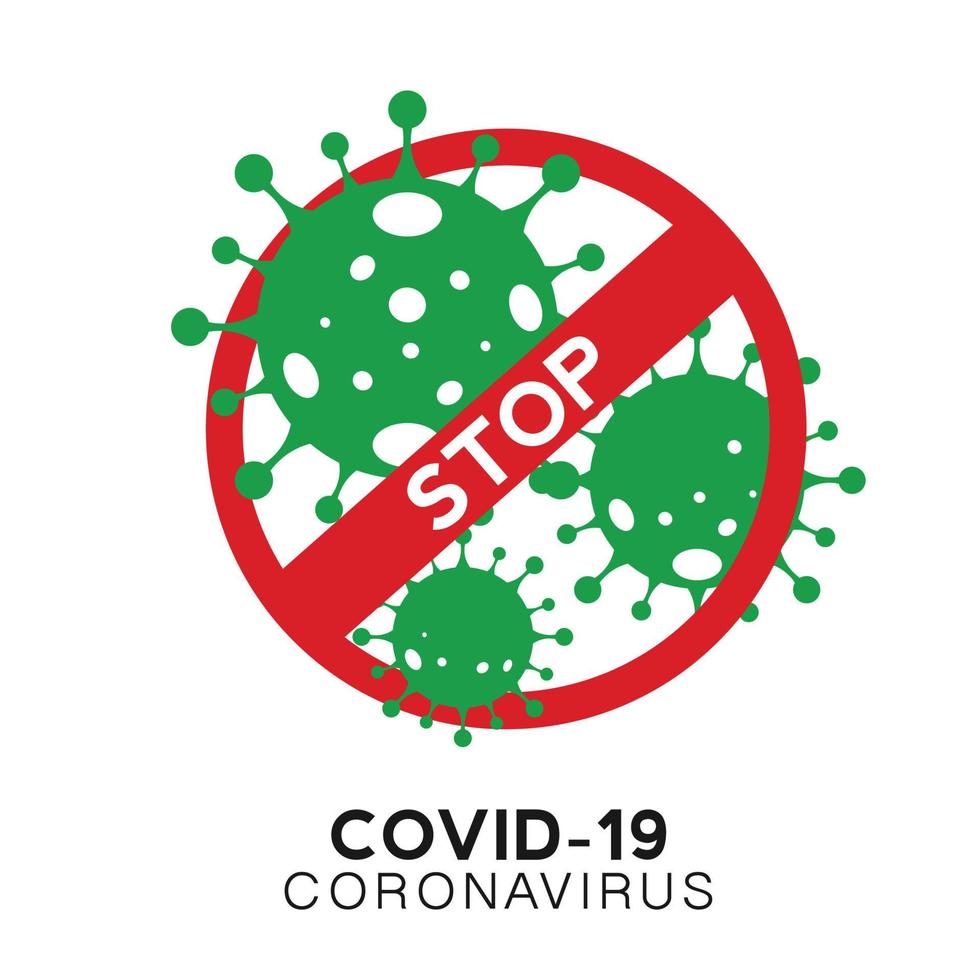 Stop coronavirus pandemic, word COVID-19, spread of corona virus in World. vector design