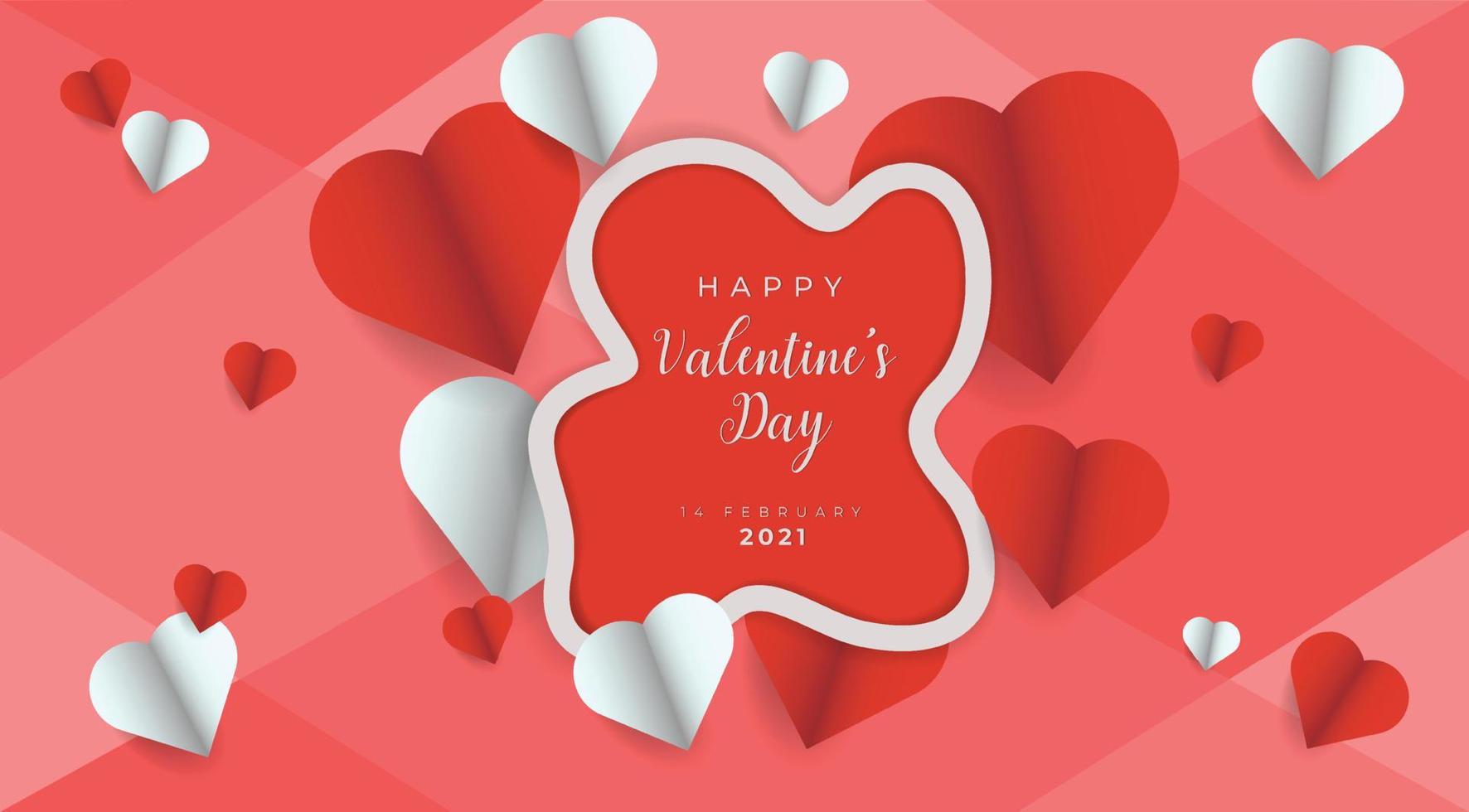 Happy Valentine's Day Background red and white vector