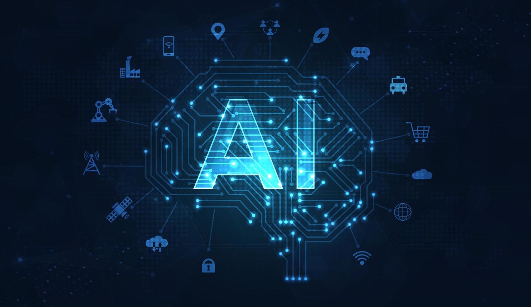 Artificial intelligence, machine learning, ai, data deep learning for future technology artwork, mining, isometric, neural network, machine programming and Responsive web banner. vector Illustration.