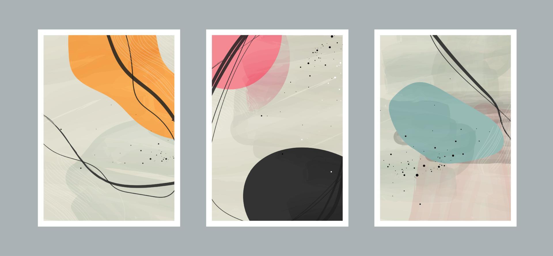 Fondo de artes abstractas con diferentes formas para decoración de paredes, diseño de portada de tarjetas postales o folletos. diseño de ilustraciones vectoriales. vector