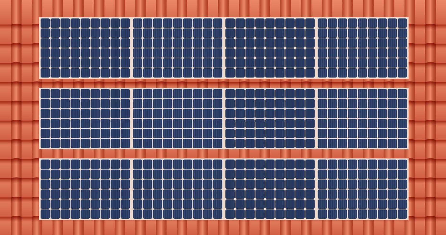 Solar panel on a roof of a house, concept of sustainable resources, vector illustration design.