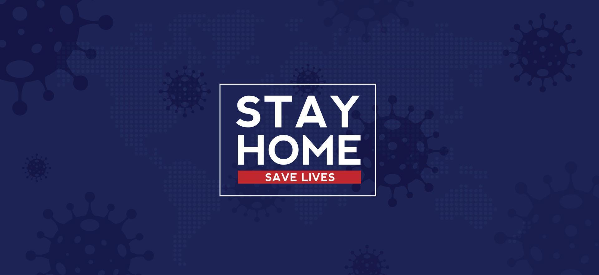 Stay at home quarantine and warning, stop coronavirus COVID-19 spreading. safe lettering typography poster with text logo, ash tag or hashtag. Virus vector illustration