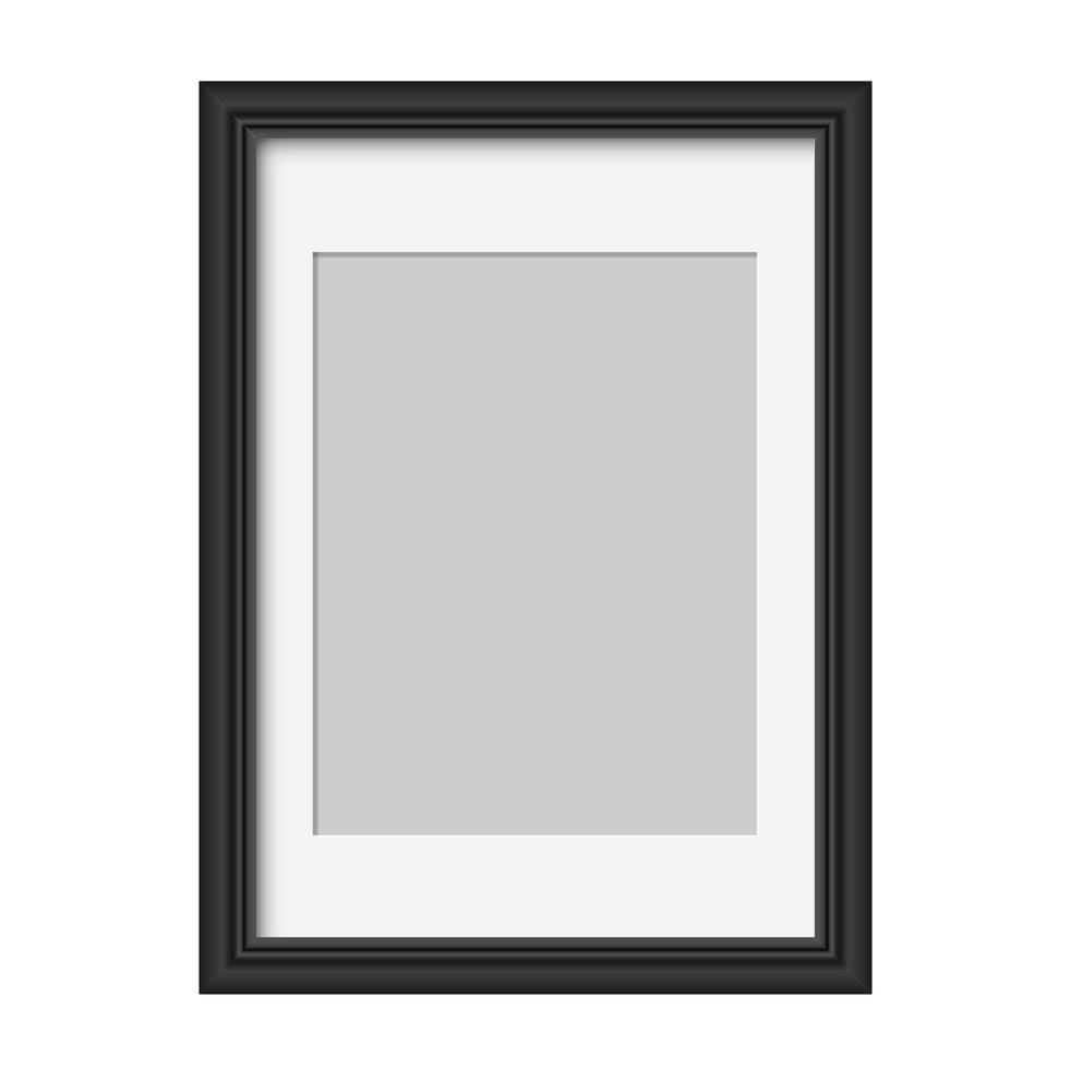 Realistic photo frame isolated. Vector template for picture. Blank white picture frame mockup template. Empty framing for your design. Vector illustration