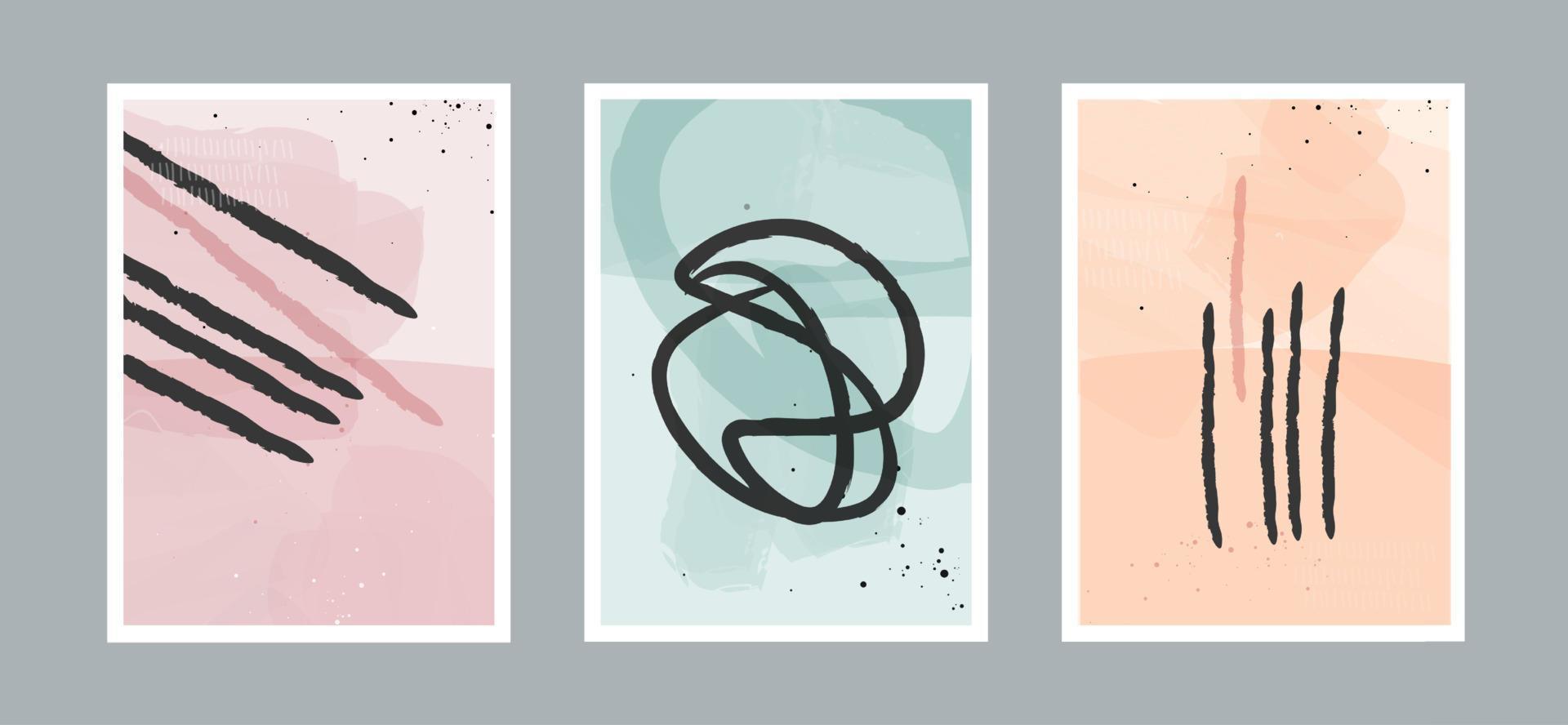 Modern abstract line minimalistic arts background with different shapes for wall decoration, postcard or brochure cover design. Vector  illustrations design.