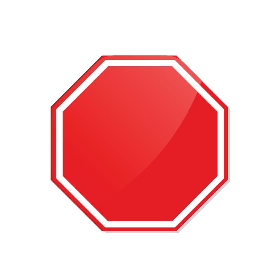 Stop roadsign with big hand symbol or icon for prohibited activities. Vector illustration.