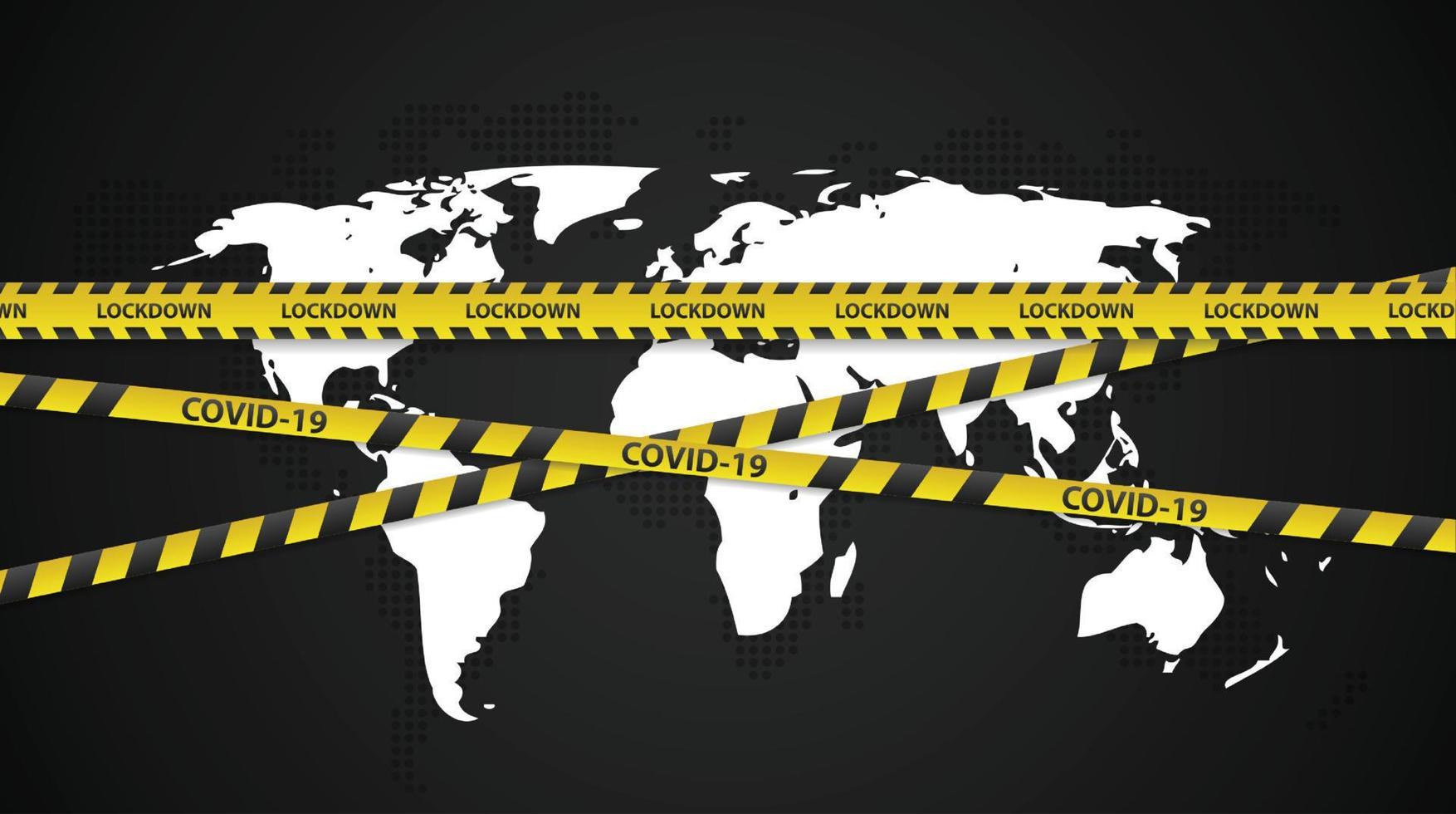 concepto de bloqueo nacional debido al coronavirus. anunciar restricciones de estado de emergencia de orden de control de movimiento para combatir la propagación del virus. diseño vectorial. vector