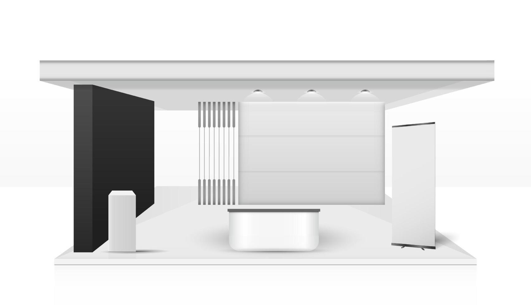 Booth template. corporate identity. creative exhibition stand vector illustration design.