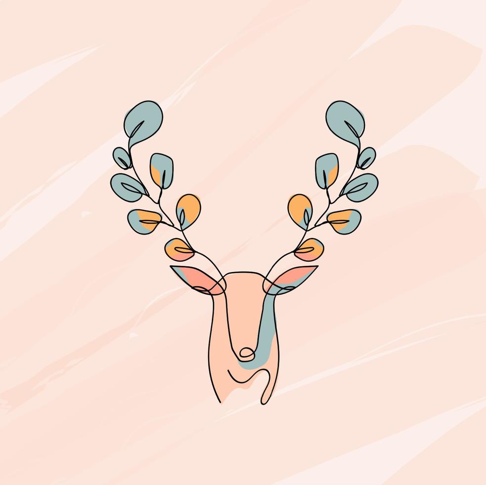 Deer wildlife art drawing minimalism style. vector design illustration EPS10.