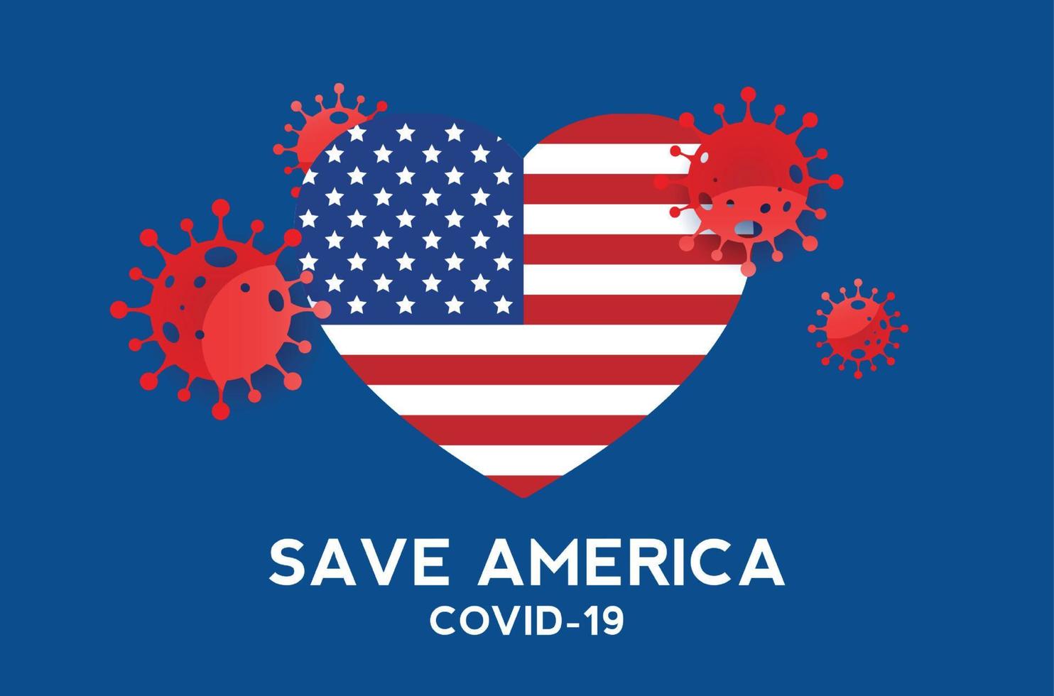 America lockdown preventing coronavirus or Covid 19 spread or outbreak, Prohibited from leaving the USA country. vector illustration design.