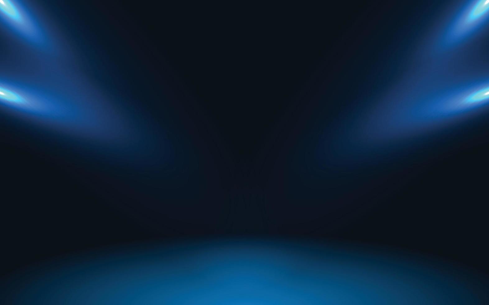 Blue empty room studio gradient used for background with spotlight and display. vector design.