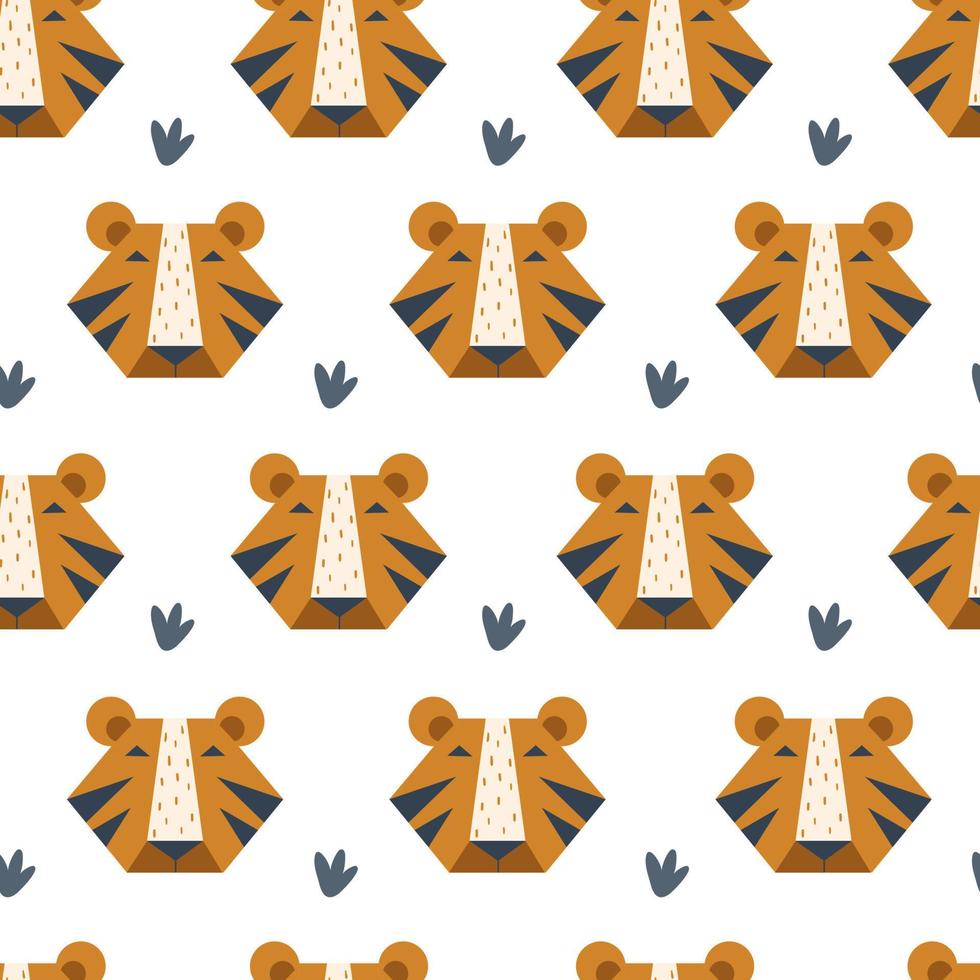 Pattern with Tiger. Vector illustration