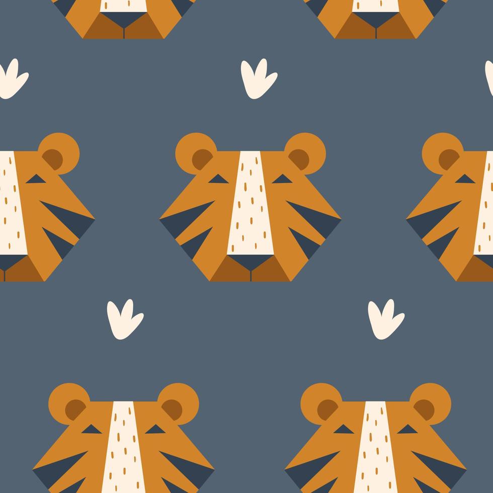 Pattern with Tiger. Vector illustration