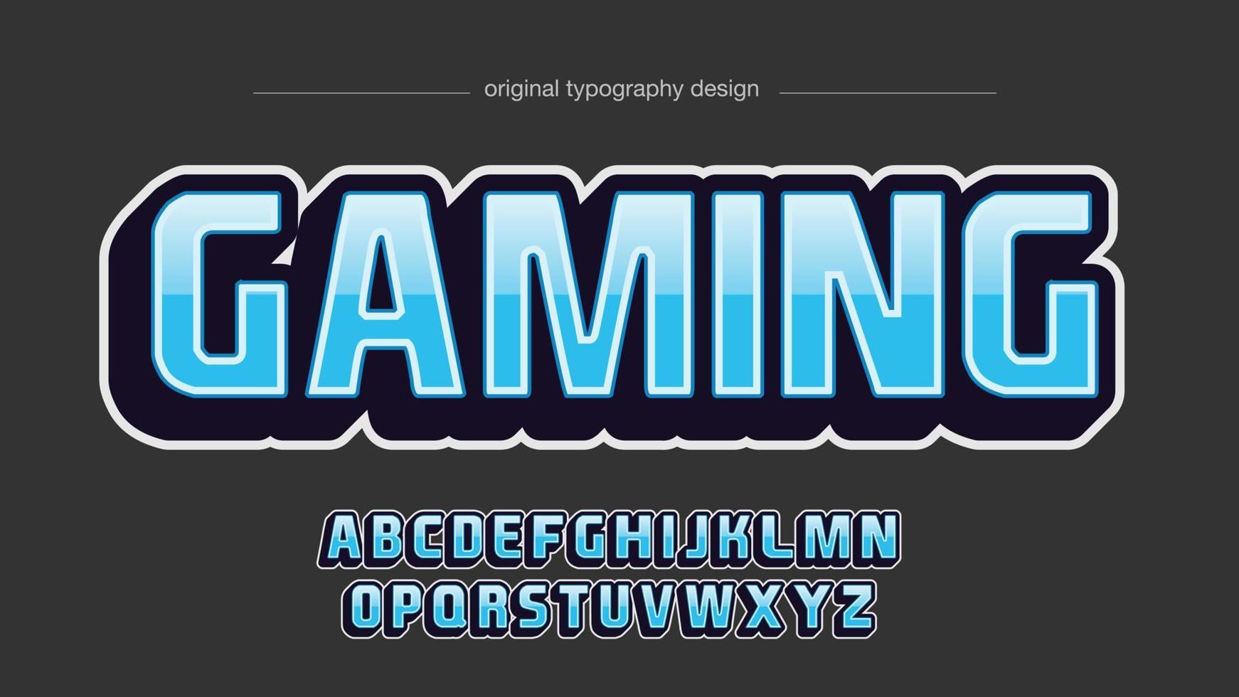 blue 3d sports gaming typography vector