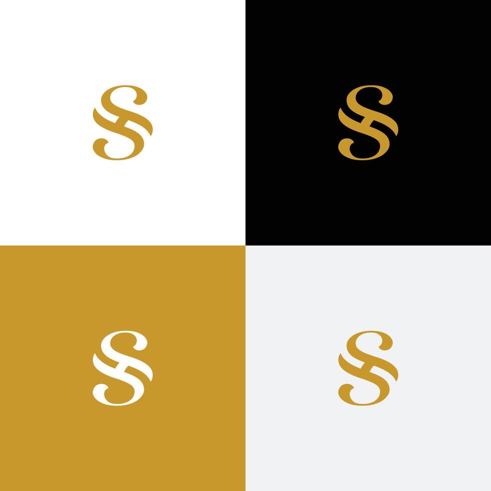 Logo with the initials SH modern and luxurious vector