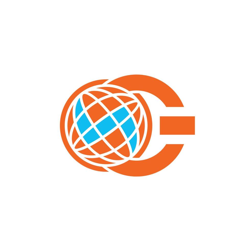 un logotipo de empresa de tecnología mundial simple y moderno vector